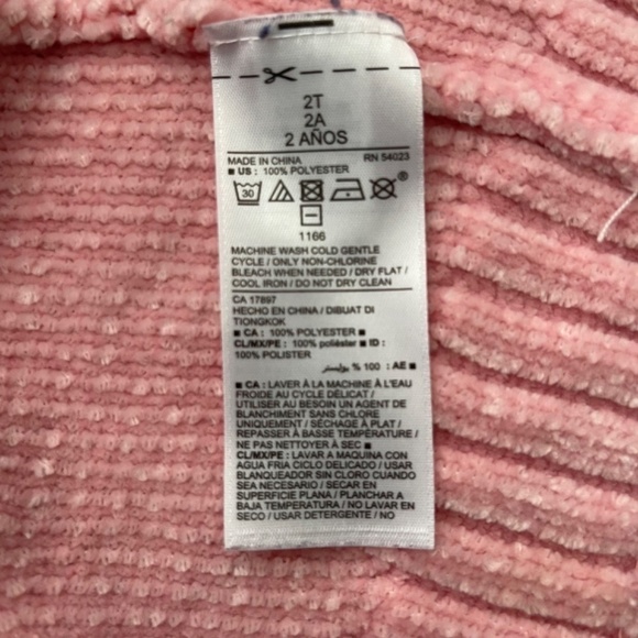 3/$20 ❤️ 𝅺OLD Navy Toddler Girl Pink Hooded Cardigan US 2T - Picture 5 of 6